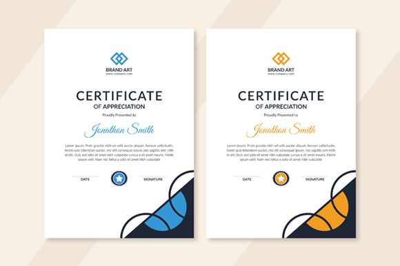 Award Certificate Template Layout for Professional Recognition