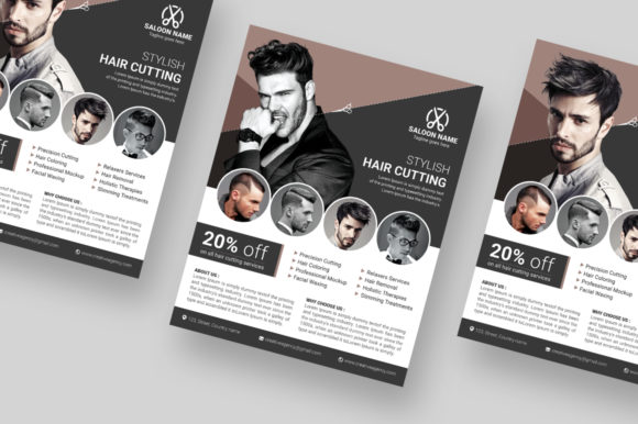 Design Your Mens Saloon Flyer with Professional Precision