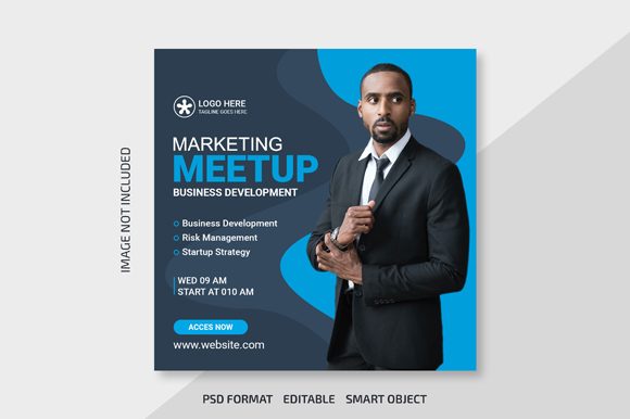 How to Create an Effective Geometric Business Meetup Banner Using a Social Media Post Template