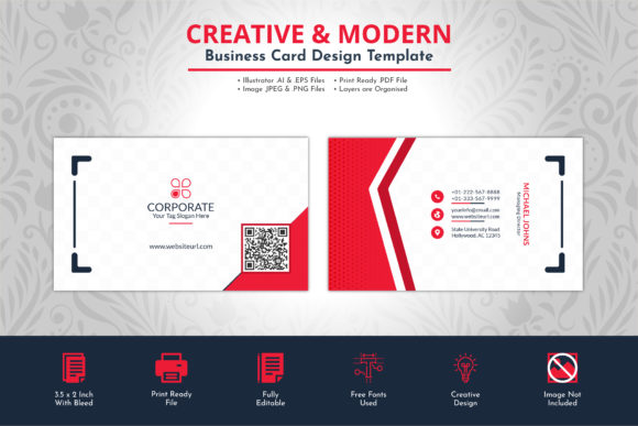 Modern Red Professional Business Card: A Cut Above the Rest
