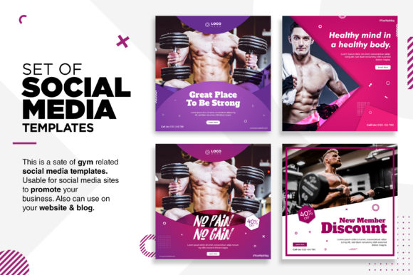 Professional Gym Social Media Post Templates for Impactful Branding