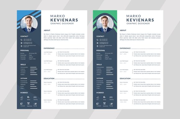 Resume Layout with Blue and Green Design: A Modern Approach to Professional Presentation