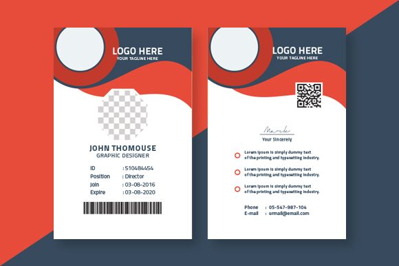Stylish Red Office ID Card: A Professional and Customizable Solution for Your Business Needs