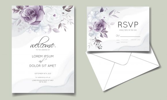 Vintage Wedding Card Floral Design for Timeless Elegance
